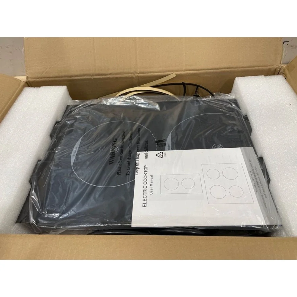 2-Burner Electric Cooktop 110V 1800W Knob Control 12
